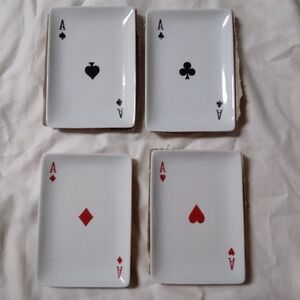 Monte Carlo Ceramic Card Plates - Black and White
